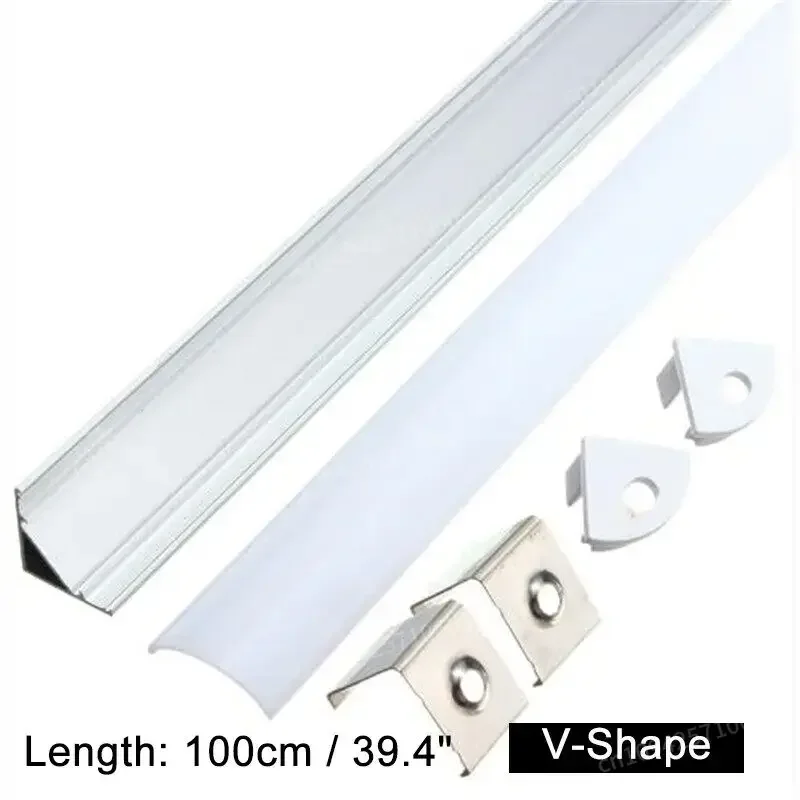 20 ชิ้น 100 เซนติเมตร U/V/YW รูปร่างอลูมิเนียม LED ช่องผู้ถือ 1.8 เซนติเมตรกว้างสําหรับ LED Strip Light ภายใต้ตู้โคมไฟกลางคืนห้องครัว