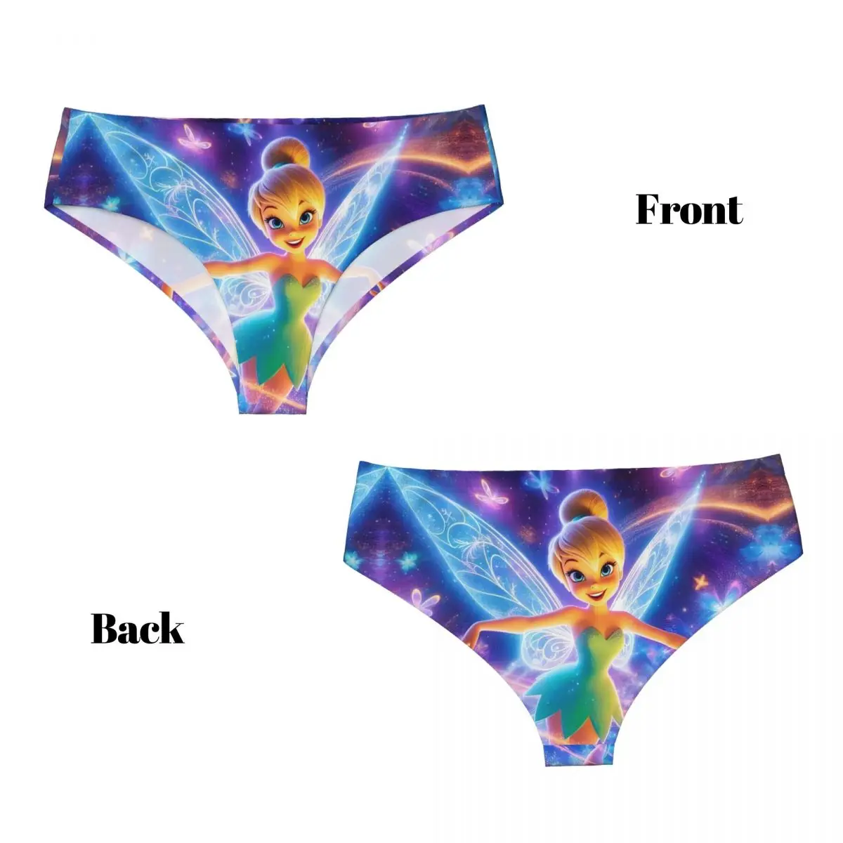 مخصص تينكربيل جديد الجنية الرسوم المتحركة مانغا ملخصات الملابس الداخلية النساء تنفس تمتد سراويل