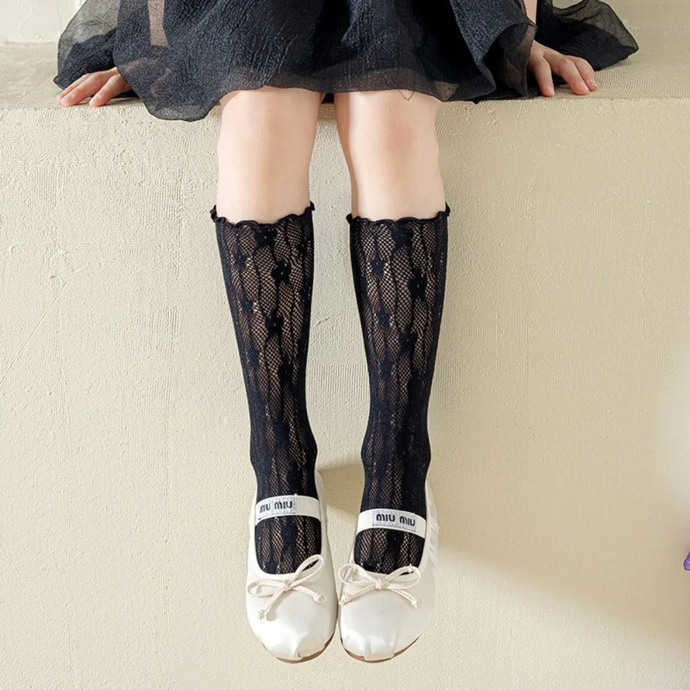 

New Lolita Leg Covers Ballet Style Breathable Middle Tube Socks Mesh Lace Hosiery Princess