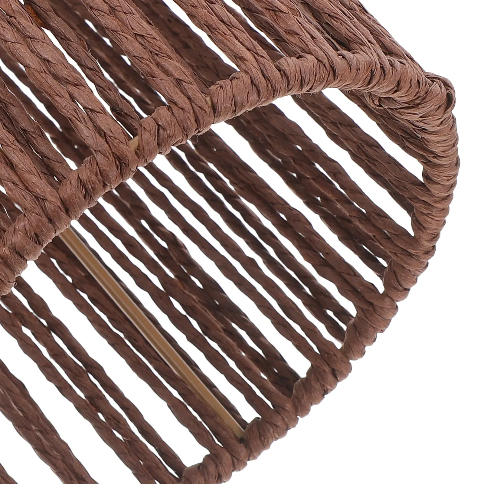 Mini Cylindrical Paper Rope Woven Lampshade Handmade Boho Style for Pendant Ceiling Chandelier Floor Lamp Fixture Replacement