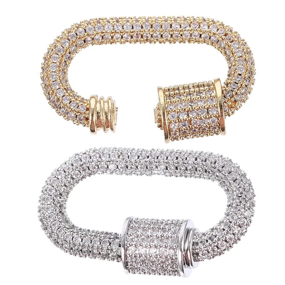 

2Pcs Jewelry Carabiner Lock Pendant Connector for DIY Necklace Bracelet Earring Craft Oval Link Clasp Copper Screw Buckle