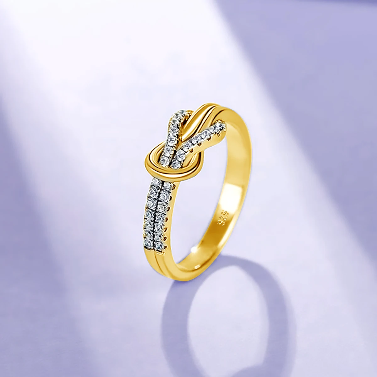 Trendiger Moissanit-Stein Schleifenring für Damen aus massivem 925er Sterlingsilber, zarter Hochzeitsschmuck, Geschenk, Art Deco, hohe Qualität, im Angebot. – Detail 7