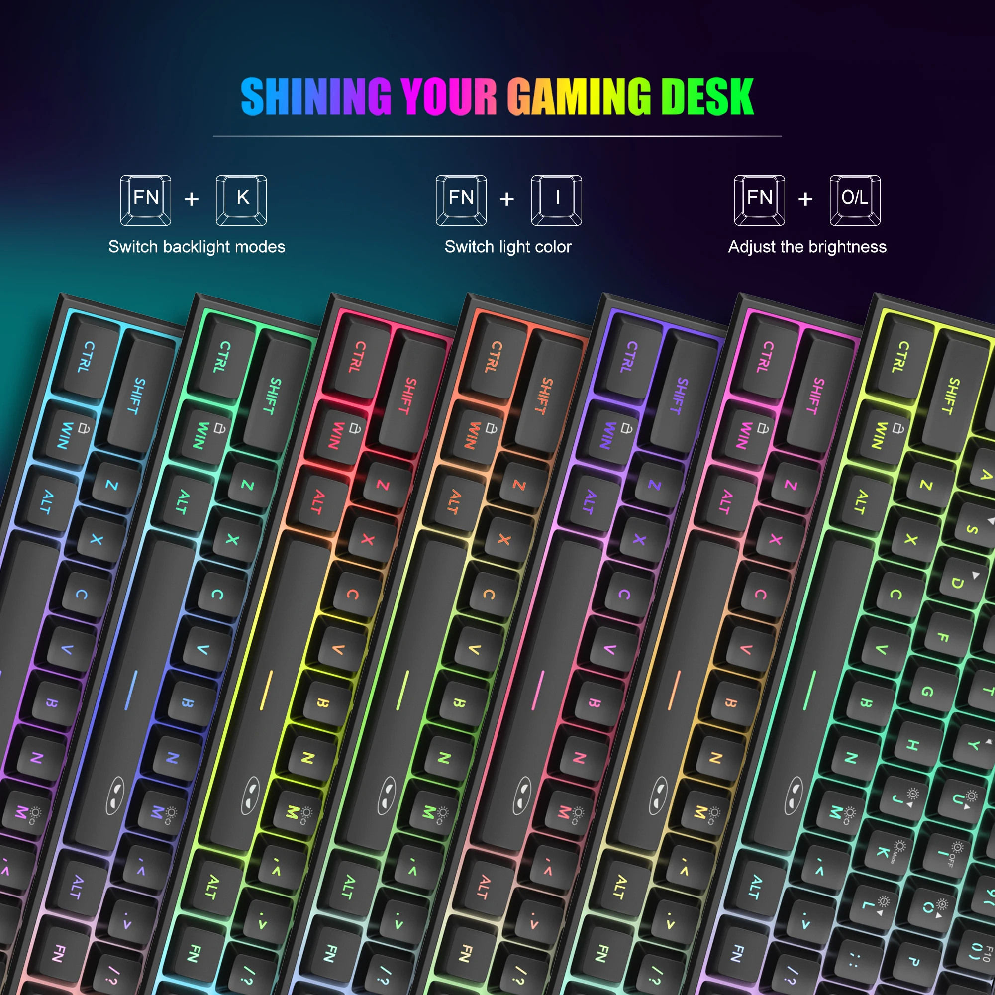 MageGee Mini %60 Oyun Klavyesi, RGB Arkadan Aydınlatmalı 61-Tuş Ultra Kompakt Klavye, TS91 Ergonomik Su Geçirmez Mekanik Duygu Ofisi