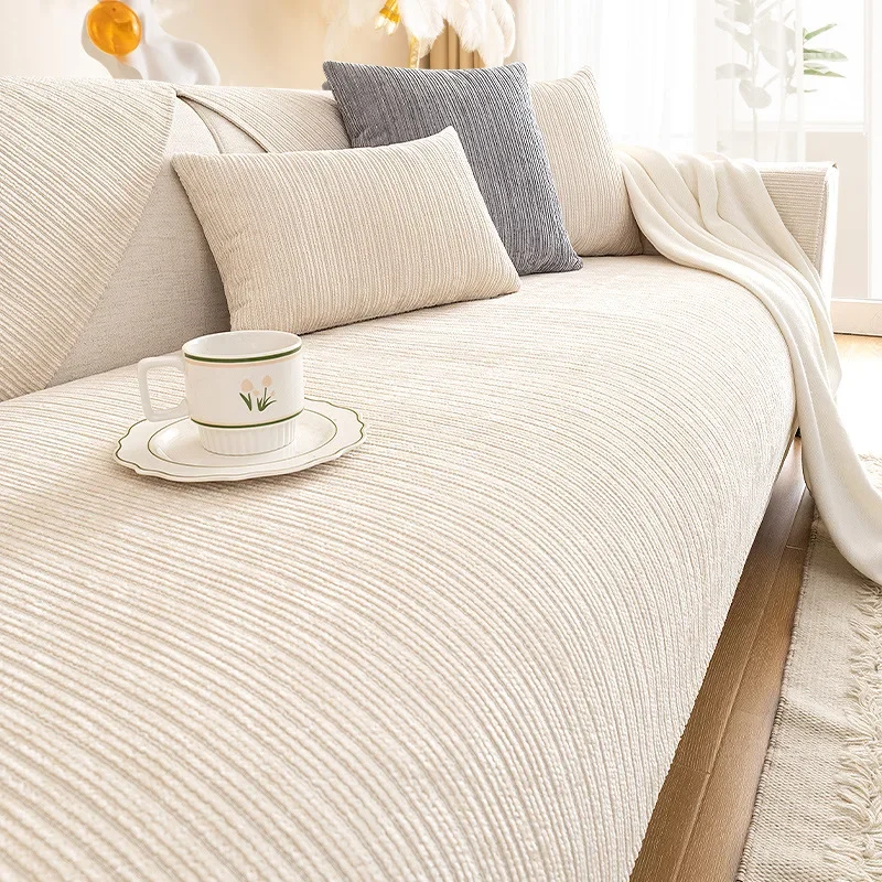 

High-grade Cream Wind Nice Seat Covers Universal Antiskid Sofa Towel Couch Cover Exquisite Bordure Wash Durable Sofa Cushion