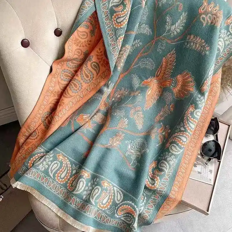 Imitierter Kaschmir-Sonnenschutzschal, Seidenschal für klimatisierte Räume, dekorativer Mehrzweckschal für Sommer-Oberbekleidung – Detail 13