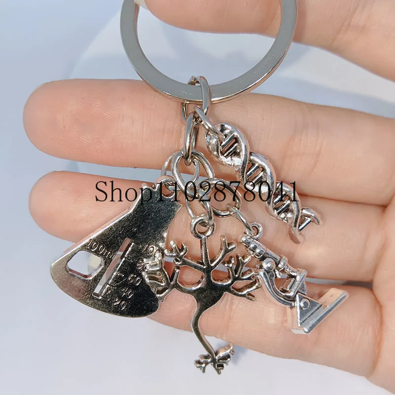 Fashion Jewelry Alloy Pendant Keychain Biology Chemistry Experiment Peculiar Classic Gift