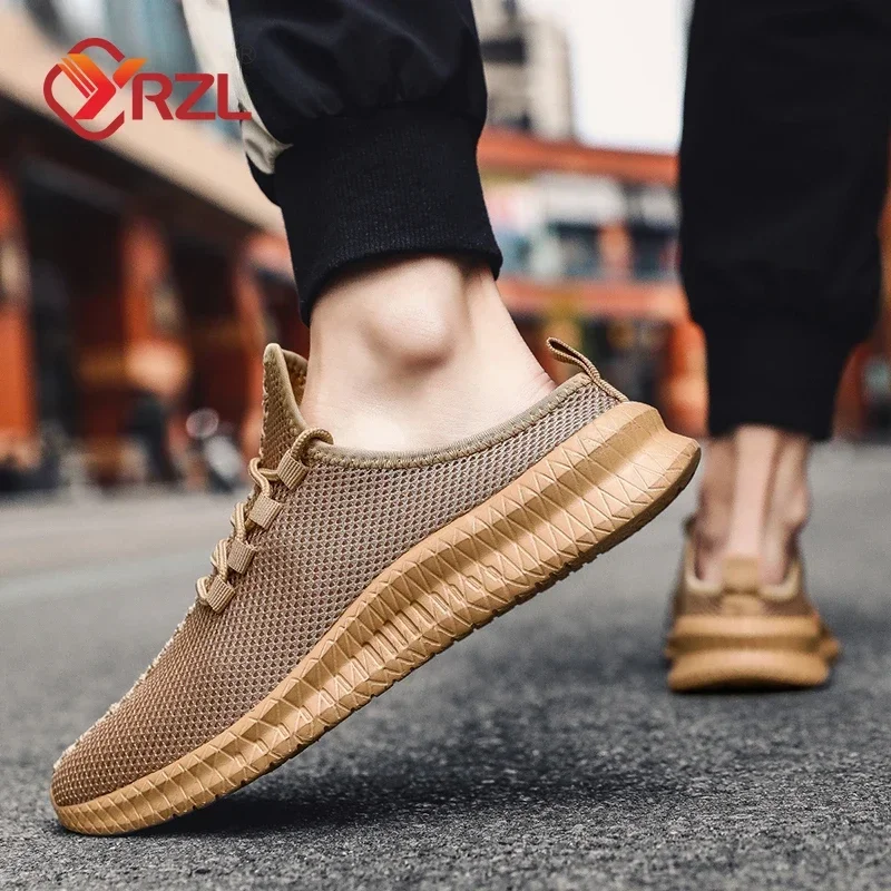 YRZL Zapatillas Casaul para Hombre Zapatos de Malla Transpirables Antideslizantes Ligeros Medias Zapatillas Mocasines de Verano al Aire Libre Zapato Pigre para Hombres