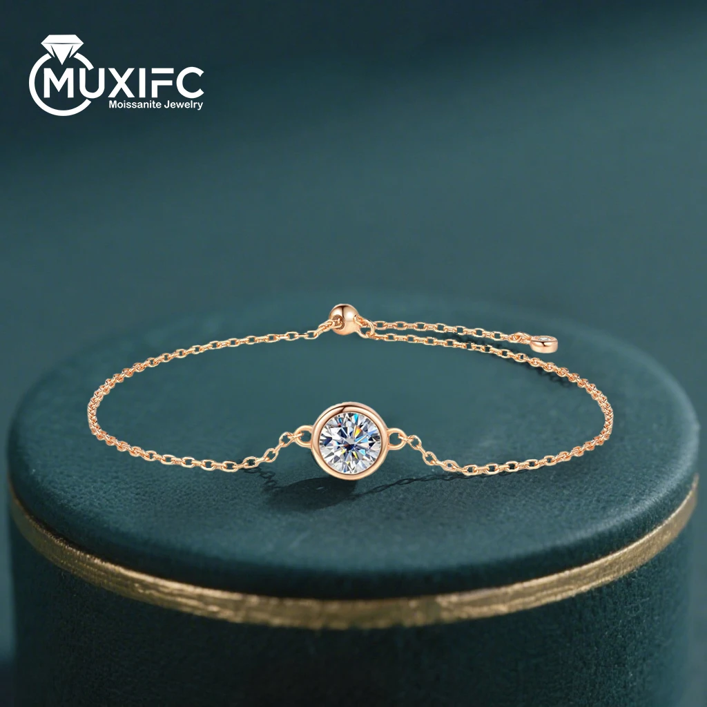 

6.5mm 1ct Bubble Moissanite Bracelets for Women Original 925 Silver Plated 18k Gold Sparkling Lab Diamond Tennis Bracelet GRA
