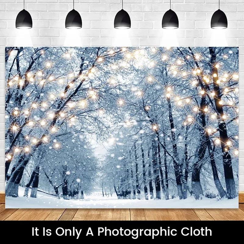 210x150cm pano de fundo de neve de inverno floco de neve árvore de natal glitter floresta branca festa fotografia cenários, d durável