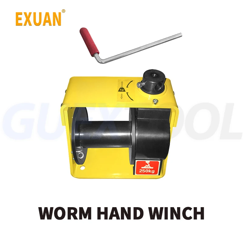 

Turbo Worm Winch Heavy Duty Manual Winches Self-Locking Hand Capstan Portable Turbo Winch Wire Rope Twister With Brake A250/A500