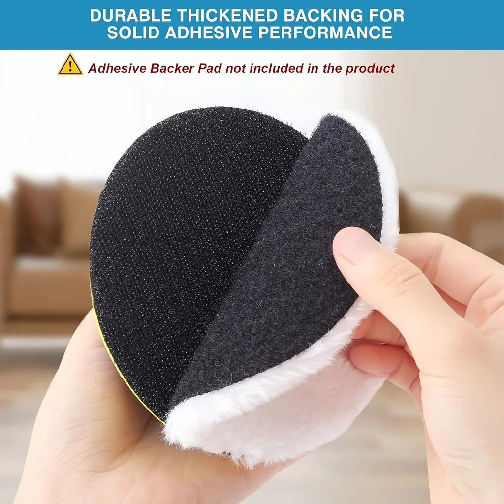 Kit de polimento com gancho e laço de 3 polegadas, 18 peças – com adaptadores M10 e para furadeira, resistente para carro, barco, móveis