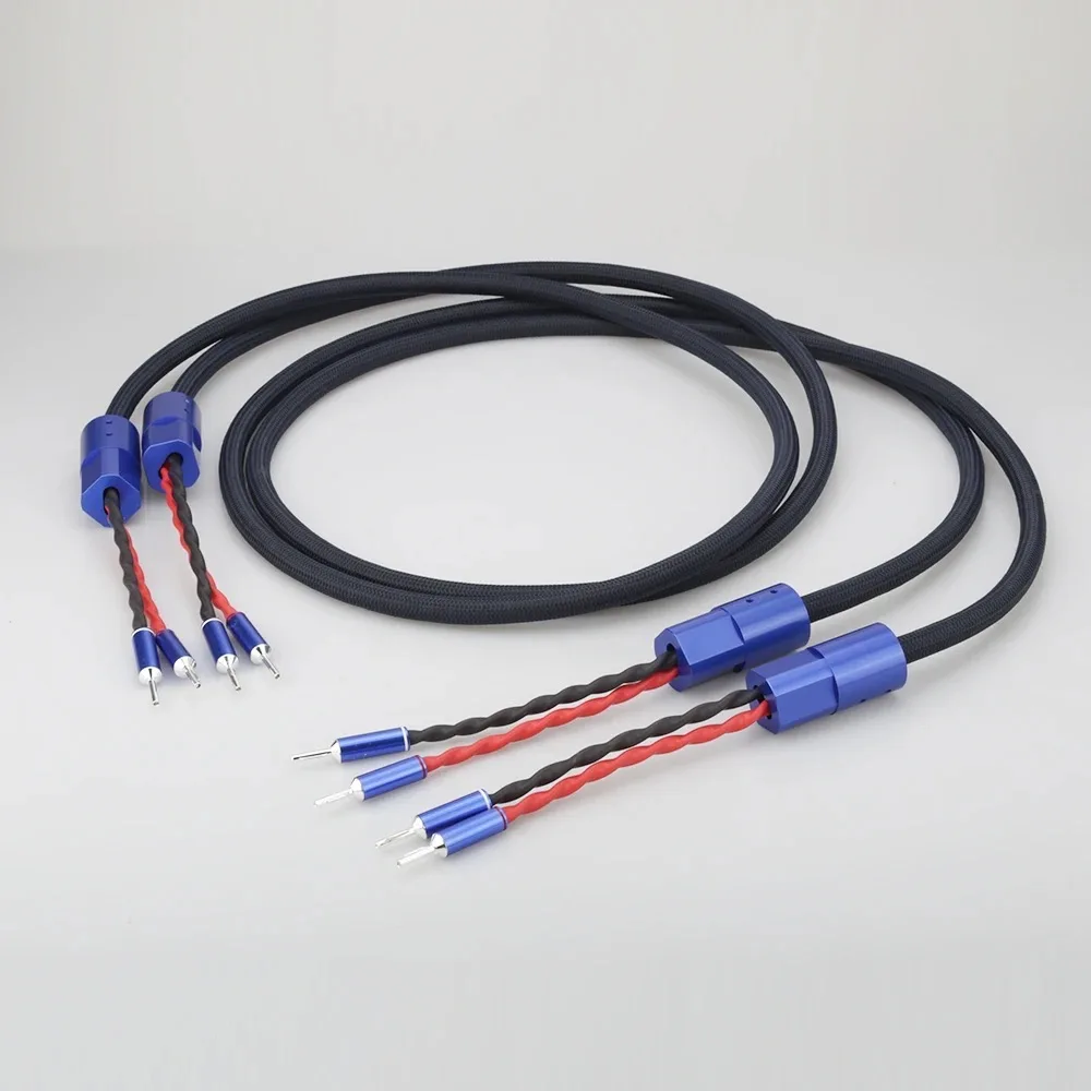 كابل مكبر صوت أوديوفيلي مطلي بالفضة ، قابس من الموز إلى الموز ، كابل مكبر صوت ، مكبر صوت HiFi ، زوج ، Audiocrast ، SC005