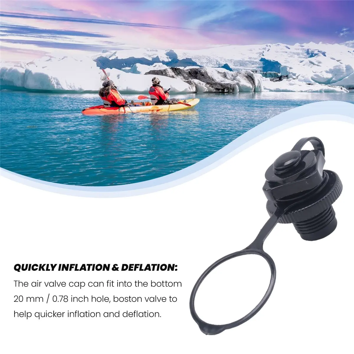 ABYB 4 Piece Boston Valve Replacement Universal Air Valve for Inflatable Raft Kayak Pool Boat Replacement
