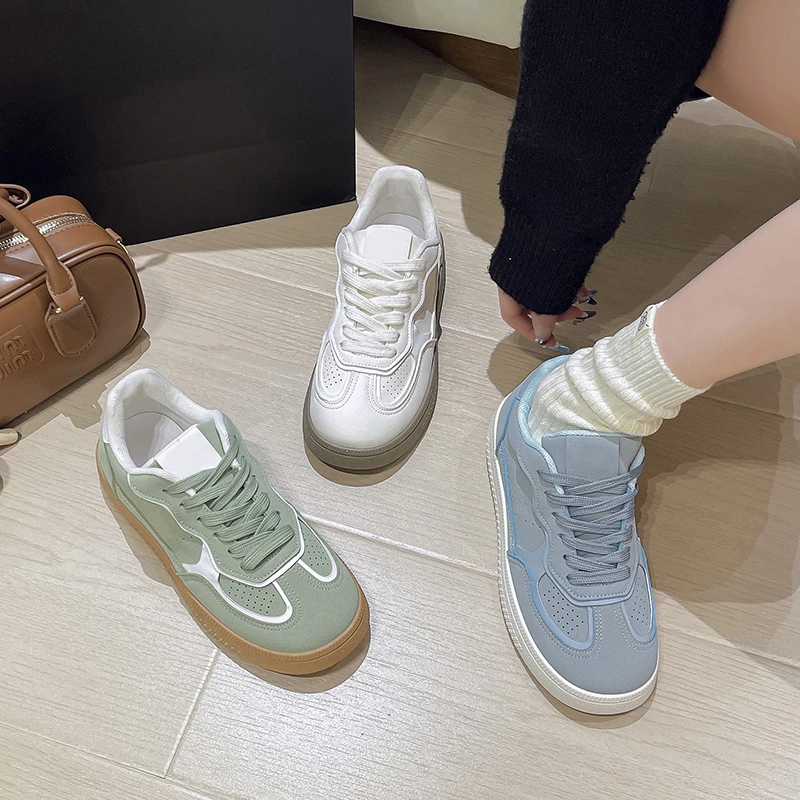 Women's White Sneakers 2025 New Spring Female School Casual Sneaker Versatile Non-slip Comfortable Women's Tennis Shoes Fashion