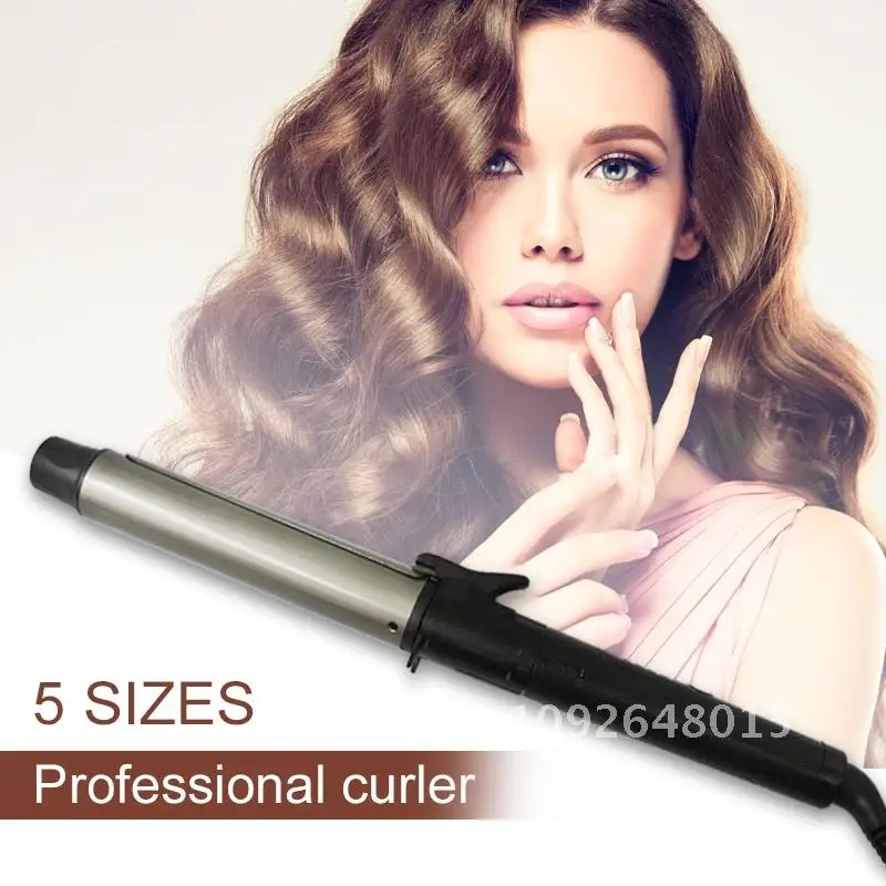 Hair New Cone Golden Ceramic Coated Plate Curling Iron Electric Curler crimper Waver Pro Styler tools Magic Hair Curling Wand