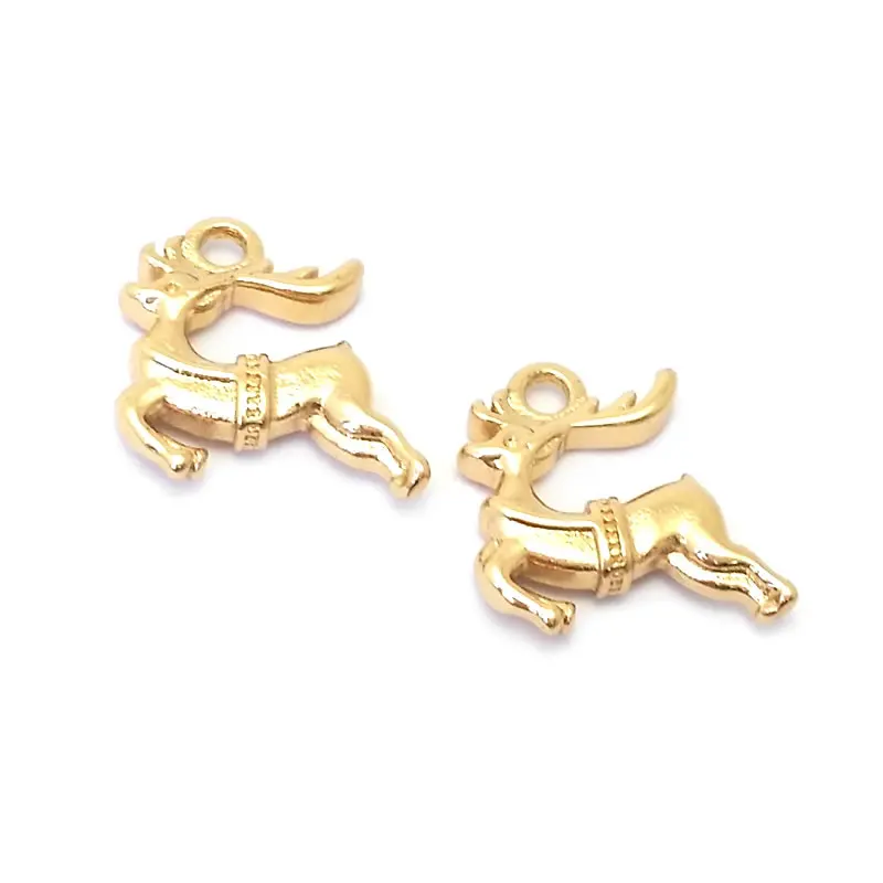 24K Gold Color Brass Giraffe Deer Charms Pendants Jewelry Making Supplies Diy Necklaces Earrings Bracelets Findings Accessories