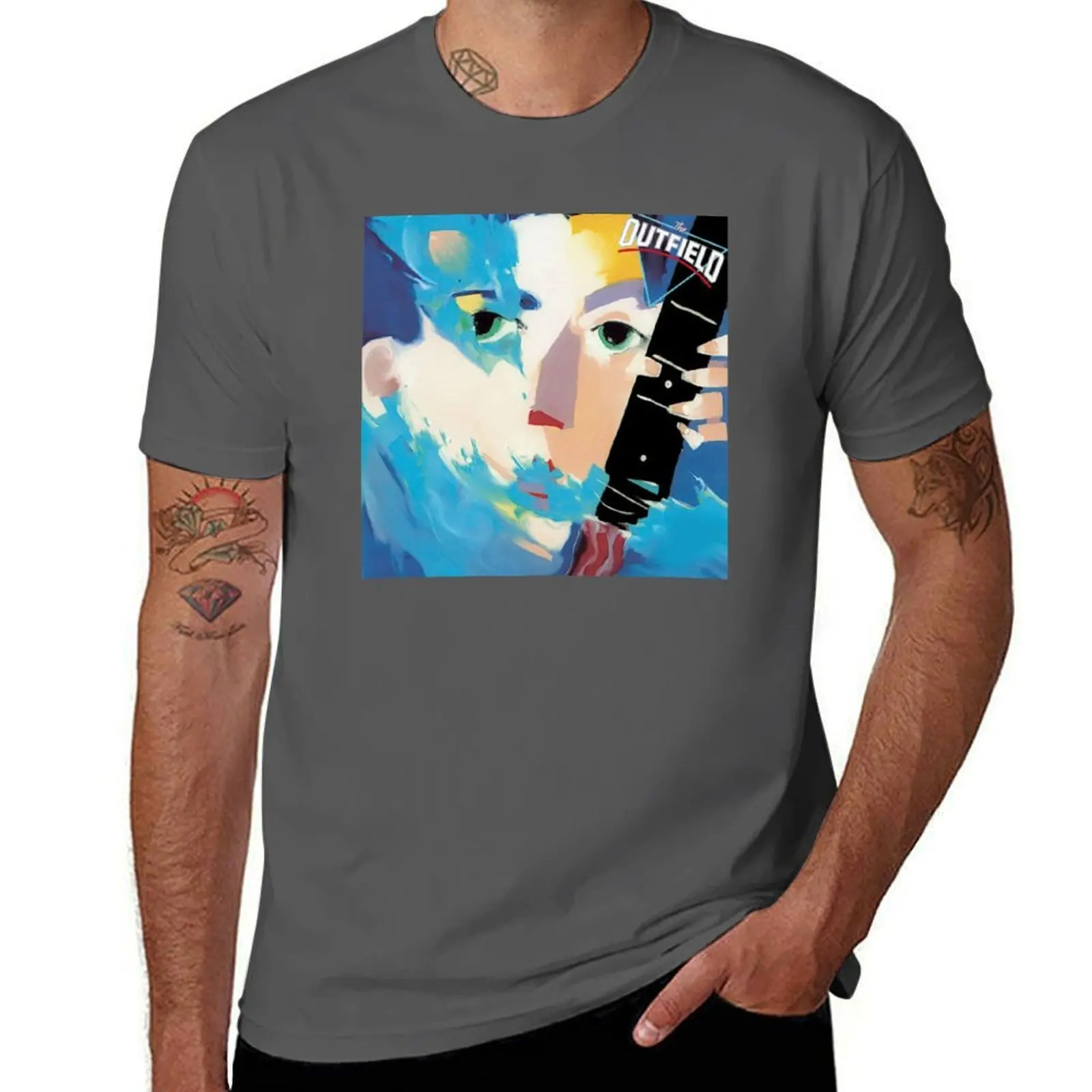 Camiseta The Outfield básica, sencilla, informal, de manga corta