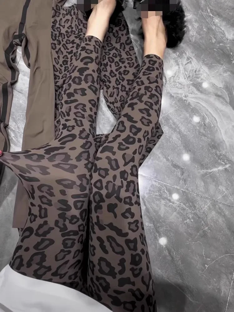 Cintura alta Thiened Fce Forrado Yoga Calças Femininas Outono Inverno Esportes Aptidão Boting Arca Pele Estampado Sl Ma...