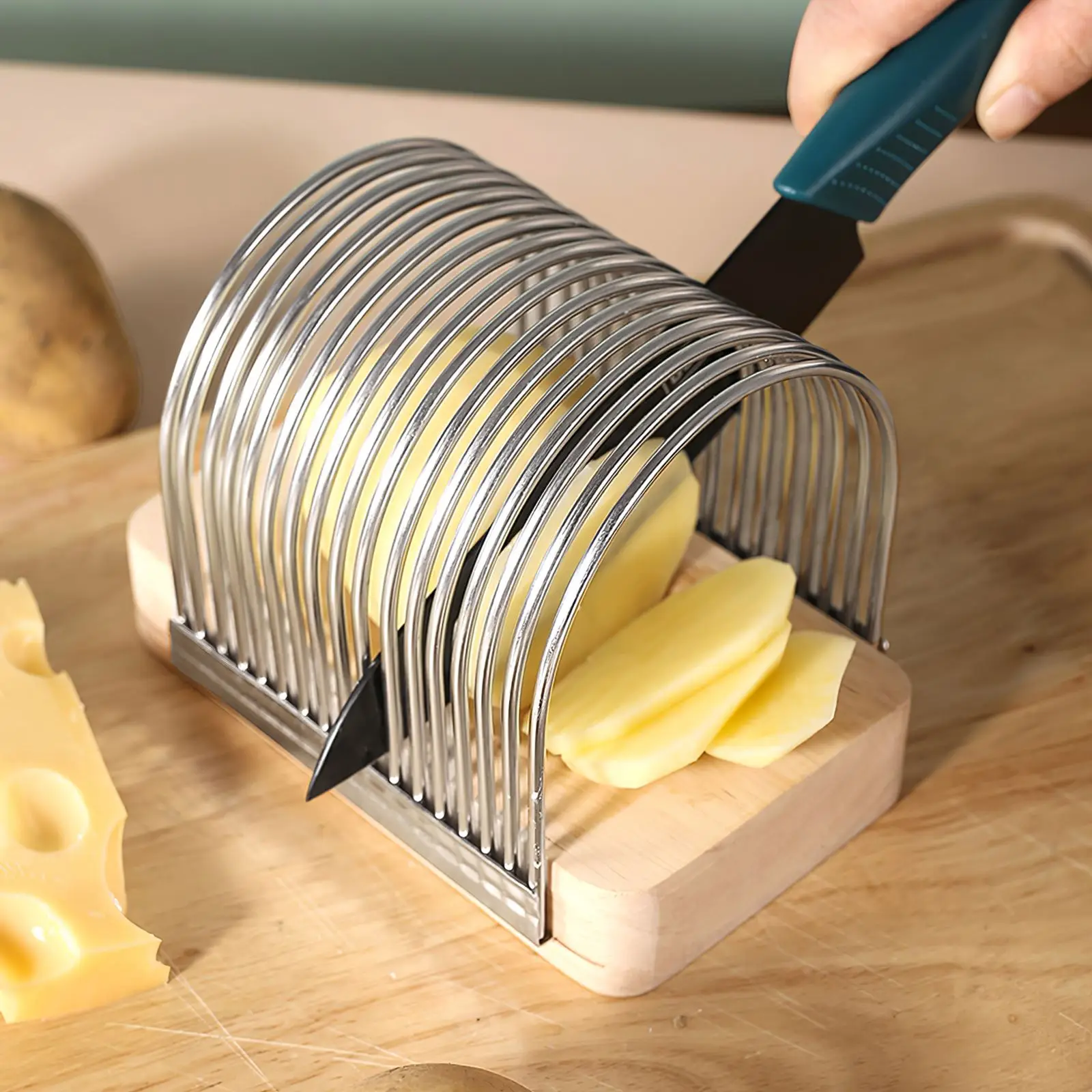 Stainless Steel Toast Slicer Loaf Cheese Slicers Pastry Cutter Rack Kitchen Gadgets Bread Cutters Mold Maker Racks Cutting Tool