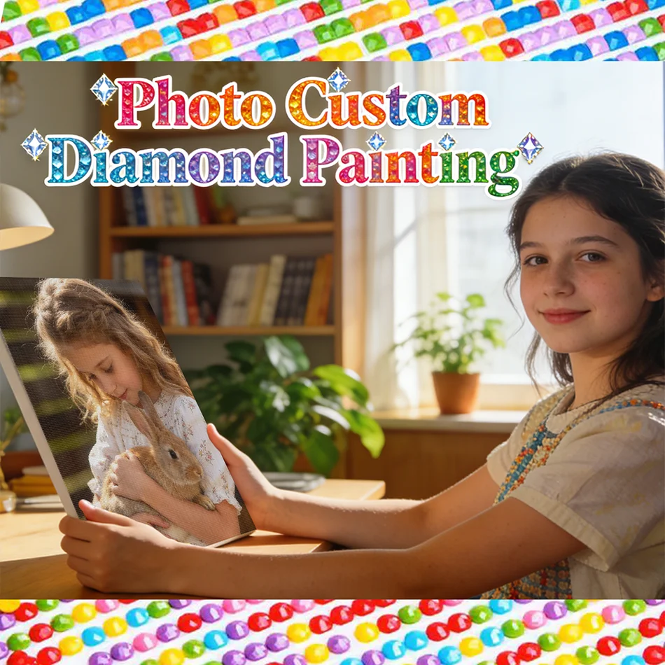 

GATYZTORY Photo Custom Diamond Painting Cross Stitch Customize handmade diamond stickers for pet photos Crystal Gifts Home Decor