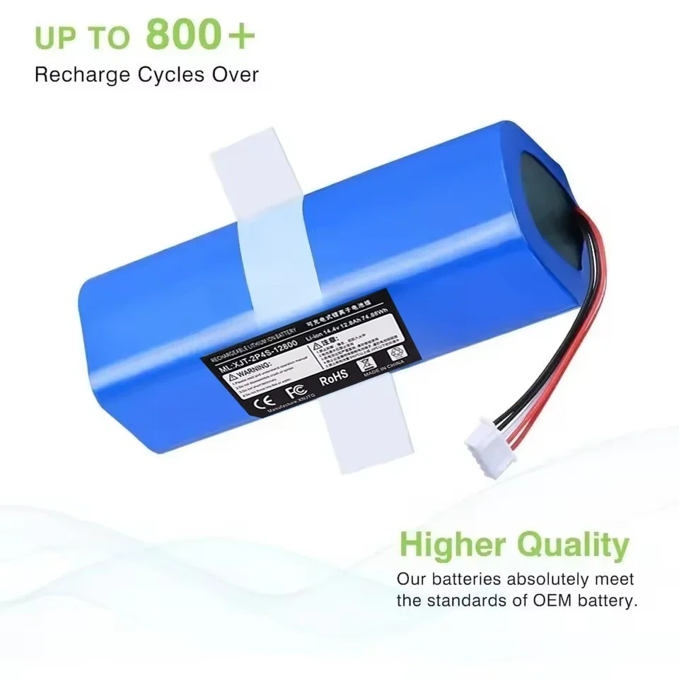2025 mise à niveau 12800mAh14.4V pour ecovacs T5 T8 T9 T10 T20 DLX11 DLX13 DLN12 X1 X1omni X1turbo batterie de robot de balayage