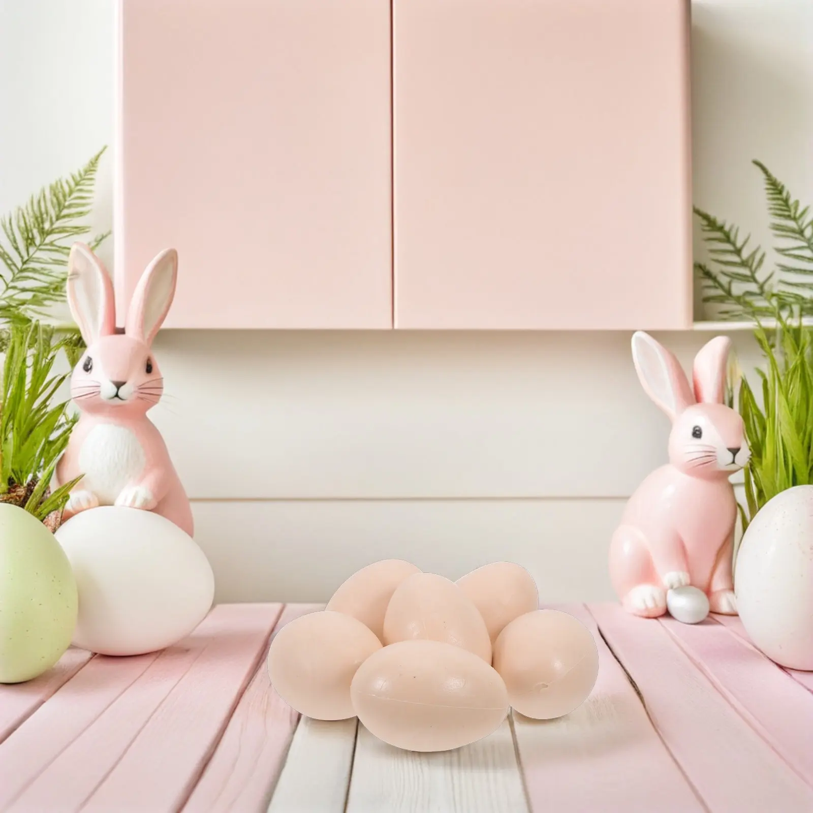 6 stuks plastic paaseieren voor het schilderen van doe-het-zelf ambachten gladde nep-ei-set decoratieve kunstbenodigdheden vroege ontwikkeling speelkeuken