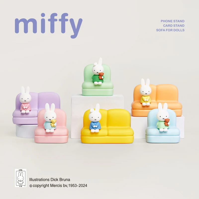 Miffy 2nd Series Blind Box Cartoon Cute Phone Sofa Stand Doll Figurine Kawaii Decorative Ornament Toy Gift view 3