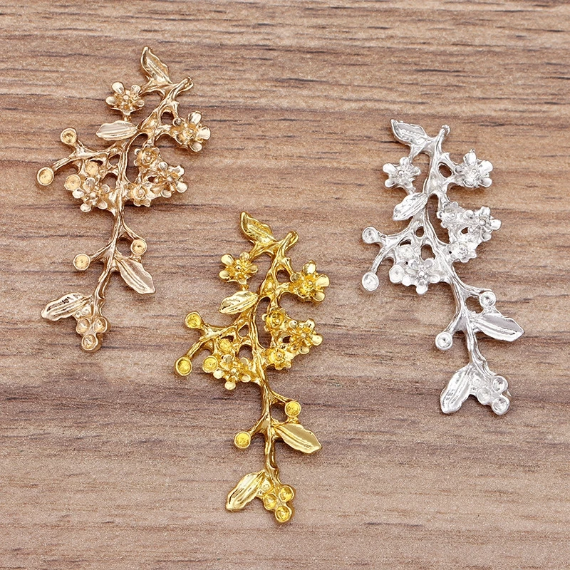 BoYuTe (20 Pieces/Lot) 24*47mm Flower Branch Metal Alloy Materials Diy Hand Made Jewelry Accessories