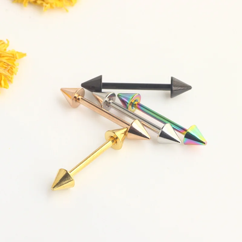 14G Industrial Barbell Cartilage Earring Body Piercing Jewelry Internally Threaded Nipple Tongue Ring Bridge Piercing Jewelry