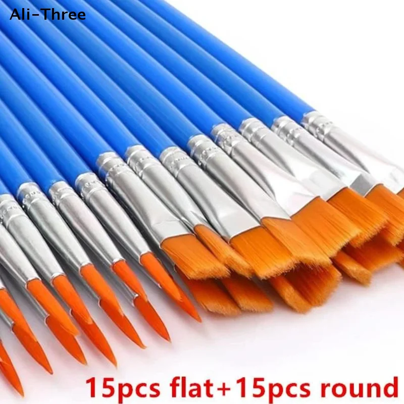 

Набор кистей для рисования: круглые, плоские, с нейлоновым ворсом, для масла, акрила, акварели, для детей/художников/новичков/студентов