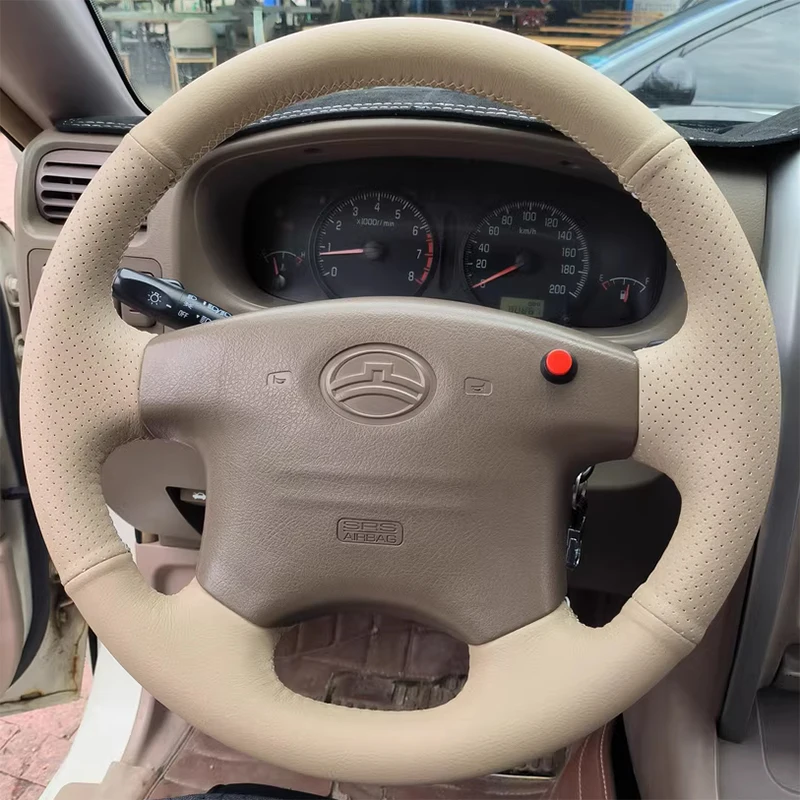 DIY Hand Sewing Car Steering Wheel Cover for The Great Wall Wingle 3 5 CUV Car Genuine Leather Interior Accessories