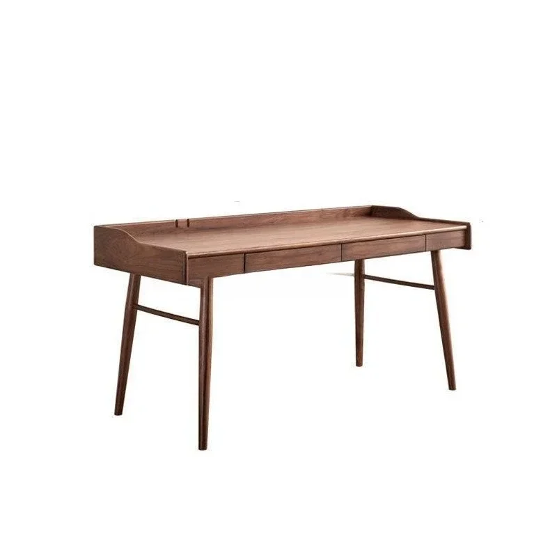 

North American black walnut desk all solid wood modern simple home double computer desk