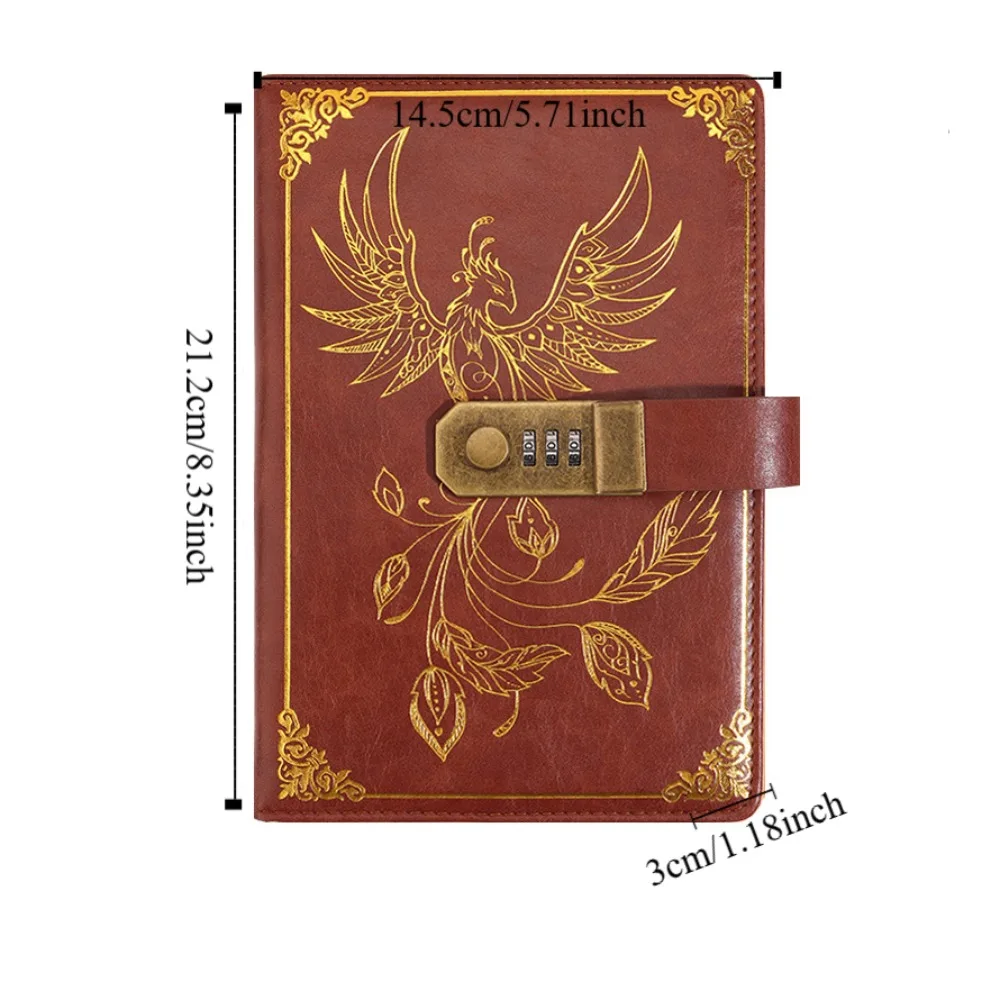 편지지 암호 노트 비밀 보호 일기장 A5 노트 잠금 장치 200 페이지 Smooth Travelers Journal Student