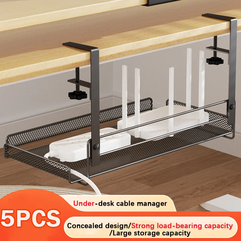 Under Desk Cable Management Tray No Drill Steel Desk Cable Organizers Wire Management Tray Cable Management Rack Storage Shelf