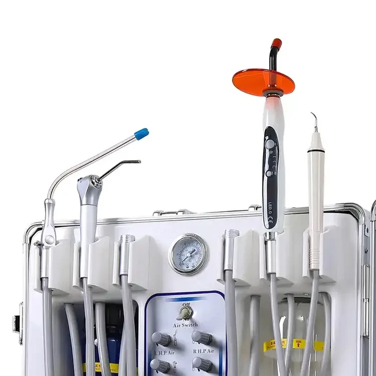 Mobile den tal Portle Suitcase Unit Veterinary Surgery Equipment den tal Treatment Unit Suitcase den tal Unit with curing light