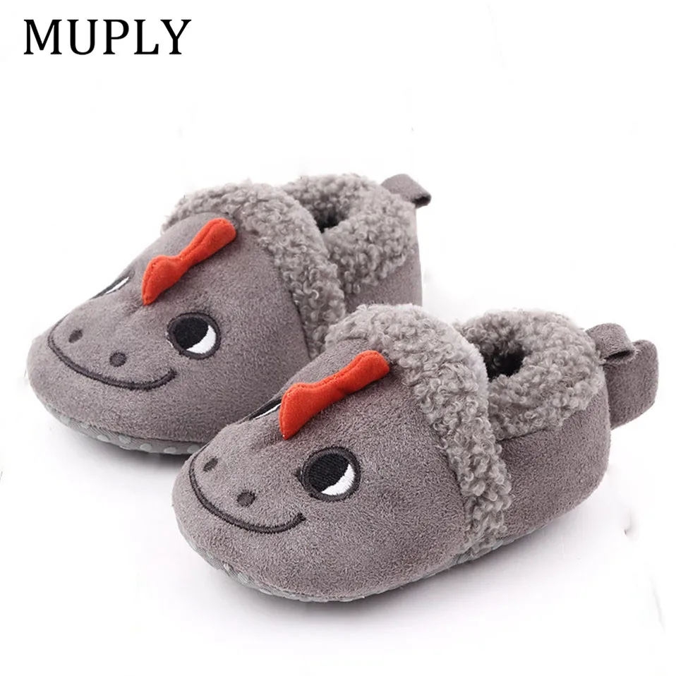 Super Keep Warm Infant Slippers Toddler Baby Shoes Baby Boy Girl Knit Crib Shoes Cute Cartoon Anti-slip Prewalker Baby Slippers