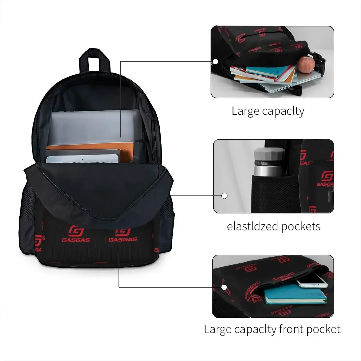 Gasgas Plaid Logo Backpacks Boys Girls Bookbag Children School Bags Cartoon Kids Rucksack Laptop Rucksack Shoulder Bag