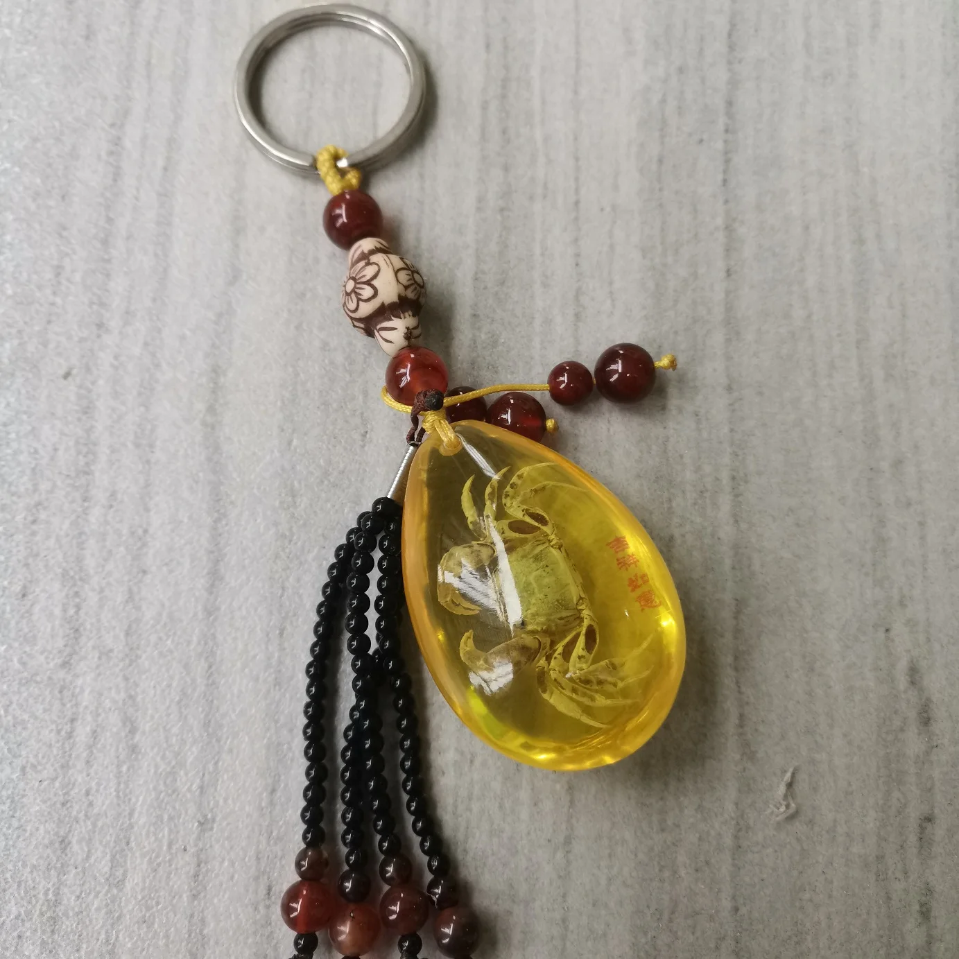 13pcs Keychain Amber Insect Black Scorpion Amber Resin Adjustable Keychain Pendant with Insect Samples Birthday Gifts for Lovers