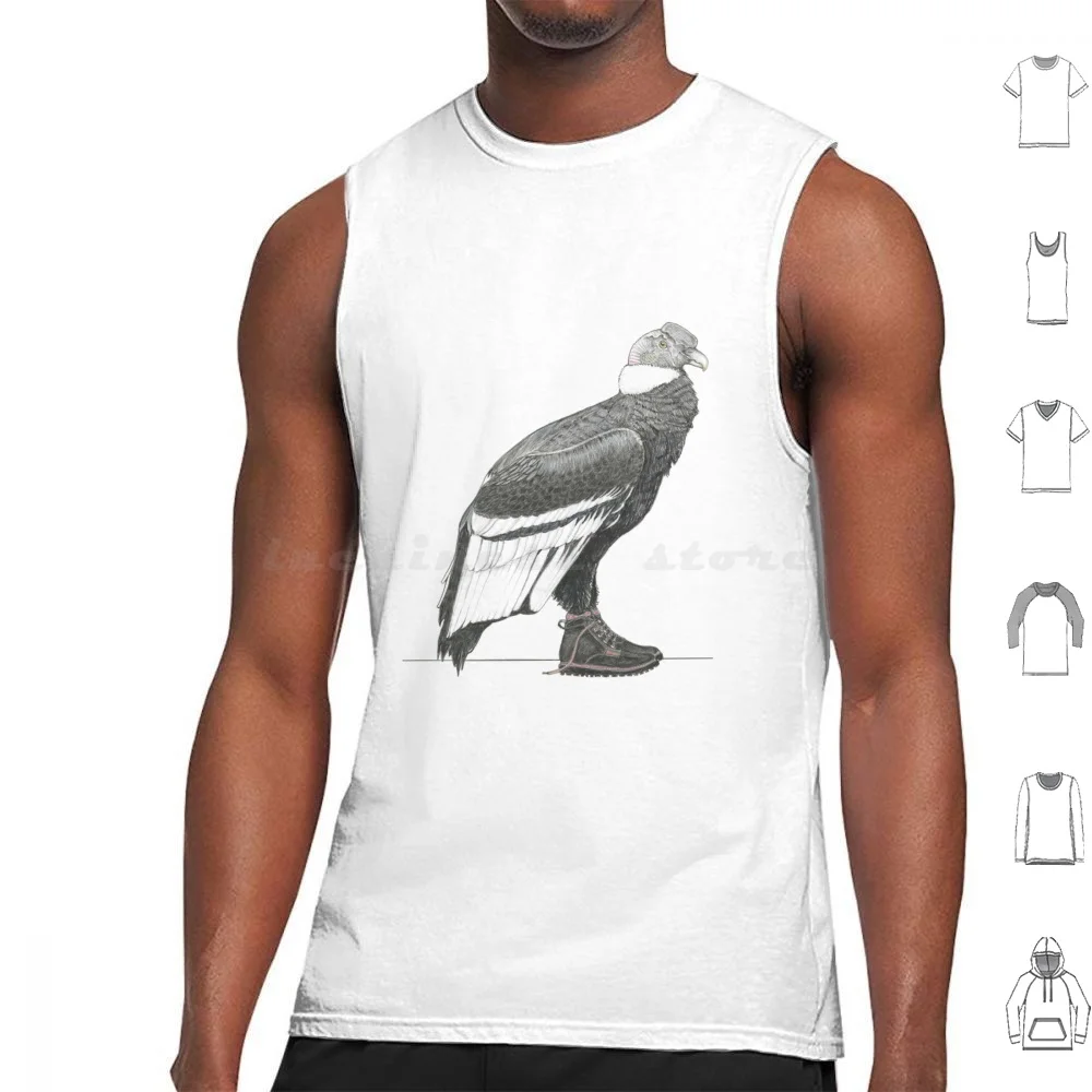 Andy N Condor In Chukka Boots Tank Tops Vest Sleeveless Jim Sorensen Birds In Shoes Series