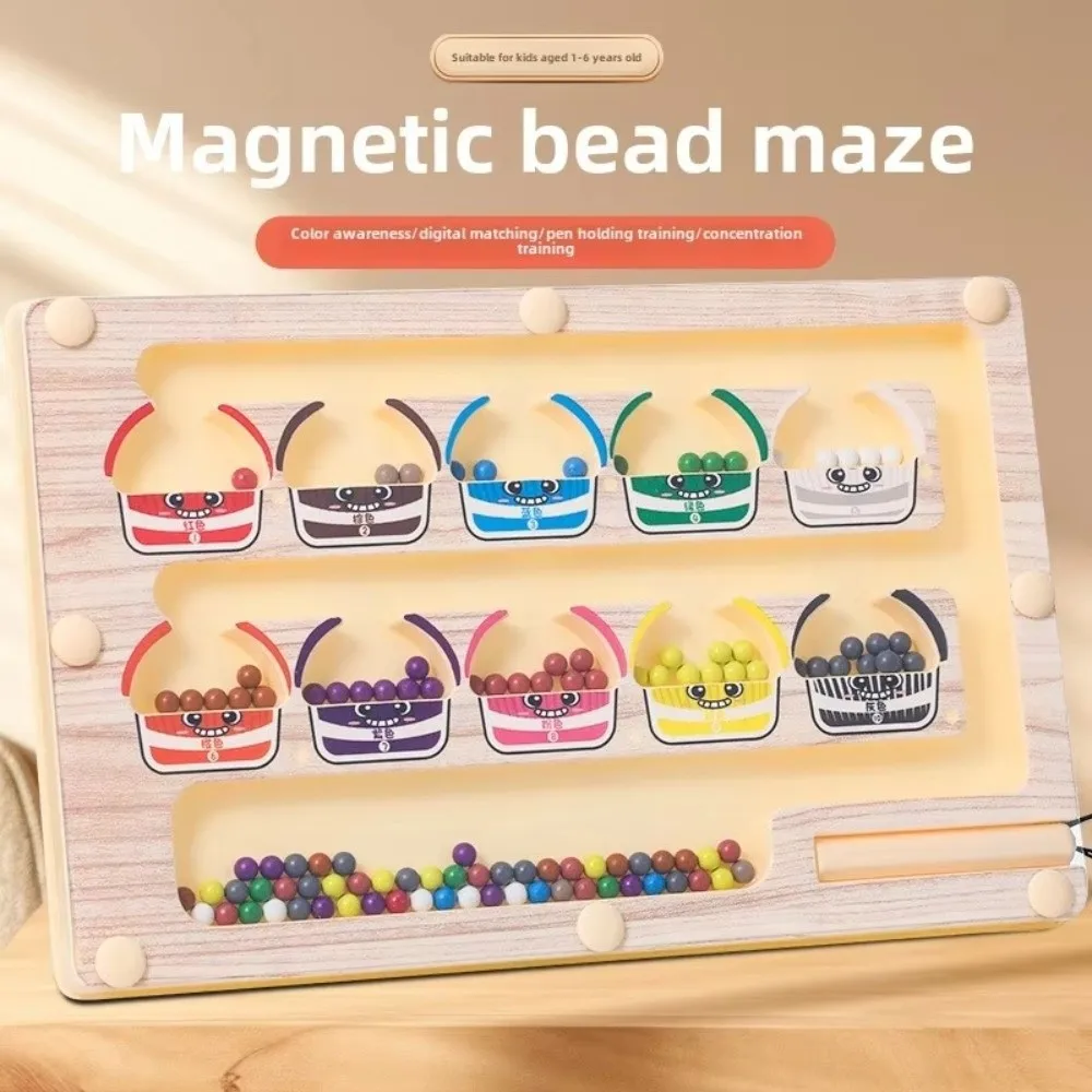 Laberinto de clasificación de colores 2 en 1, tablero de dibujo, juego de números magnéticos, laberinto de aprendizaje, juguete rodante, conteo educativo temprano