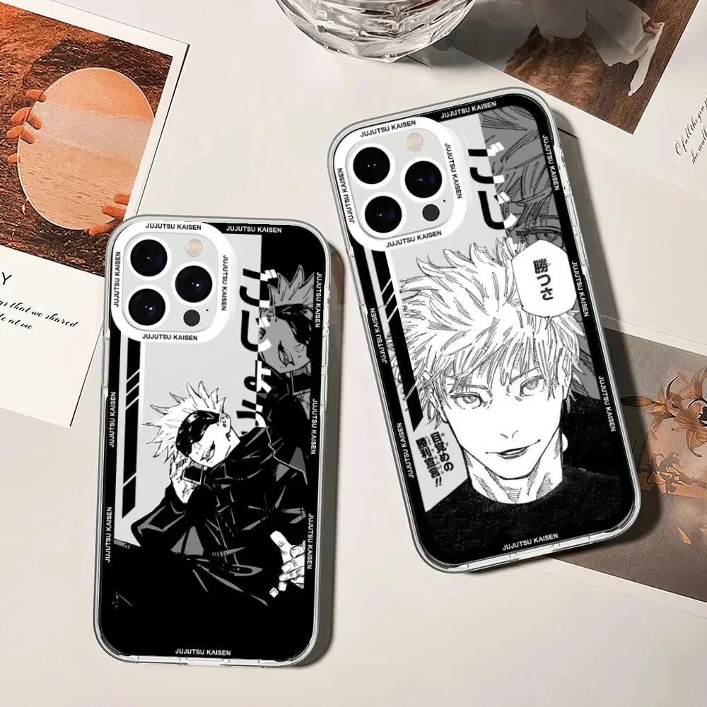 Anime Jujutsu Kaisen Phone Case For Iphone 12 13 14 15 plus 11 13 X XS Max XR 7 8 Plus Soft TPU Transparent Cover