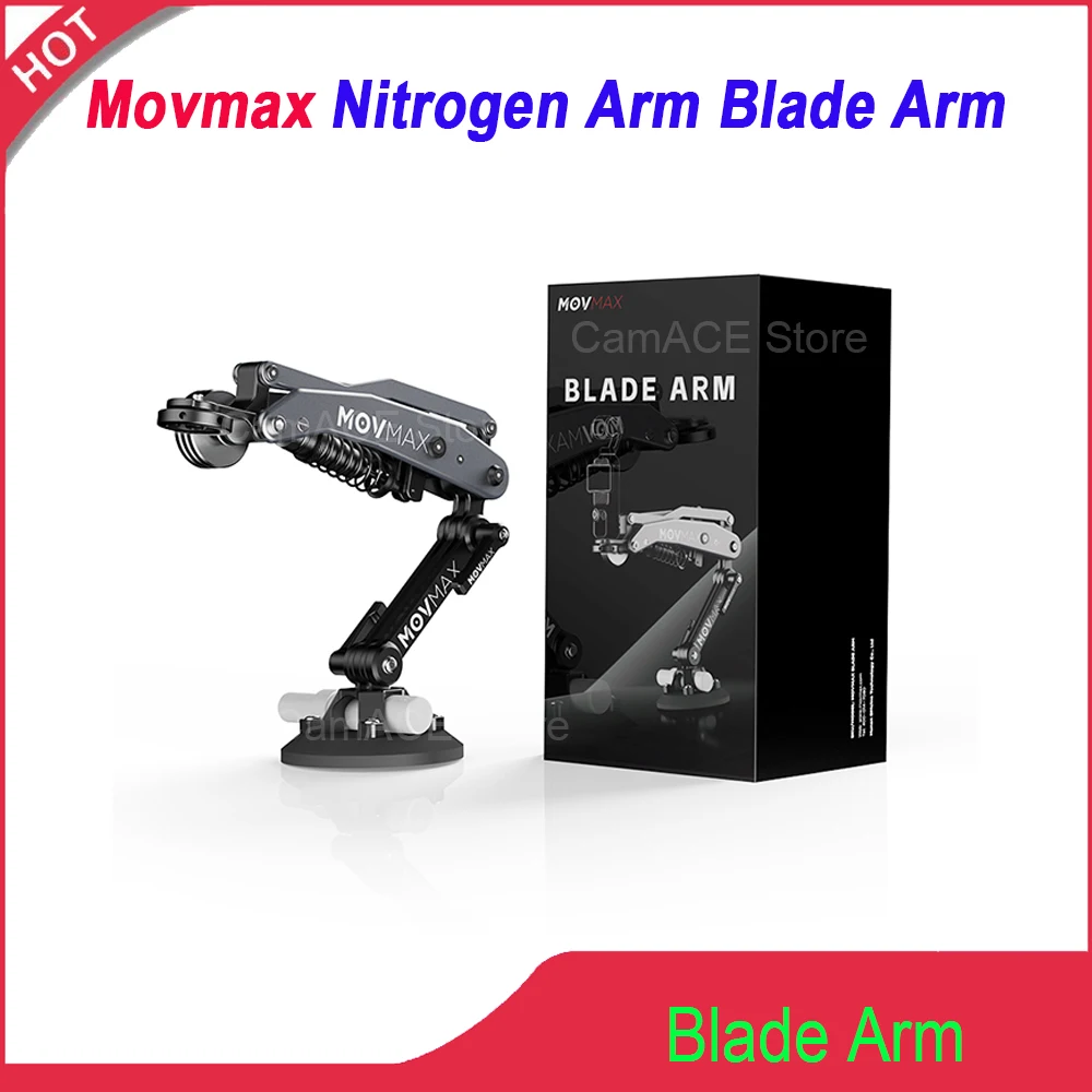 Movmax Hydraulic Nitrogen Blade Arm Adjustable Damping Camera Stabilizer Arm for DJI Pocket 3 GoPro HERO Insta360 X4 Action