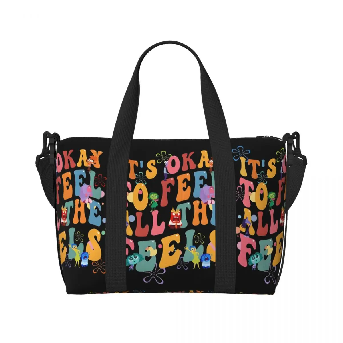 

Custom Large Inside Out Tote Bag Women Adorable Cartton Shopper Shoulder Gym Beach Travel Bag