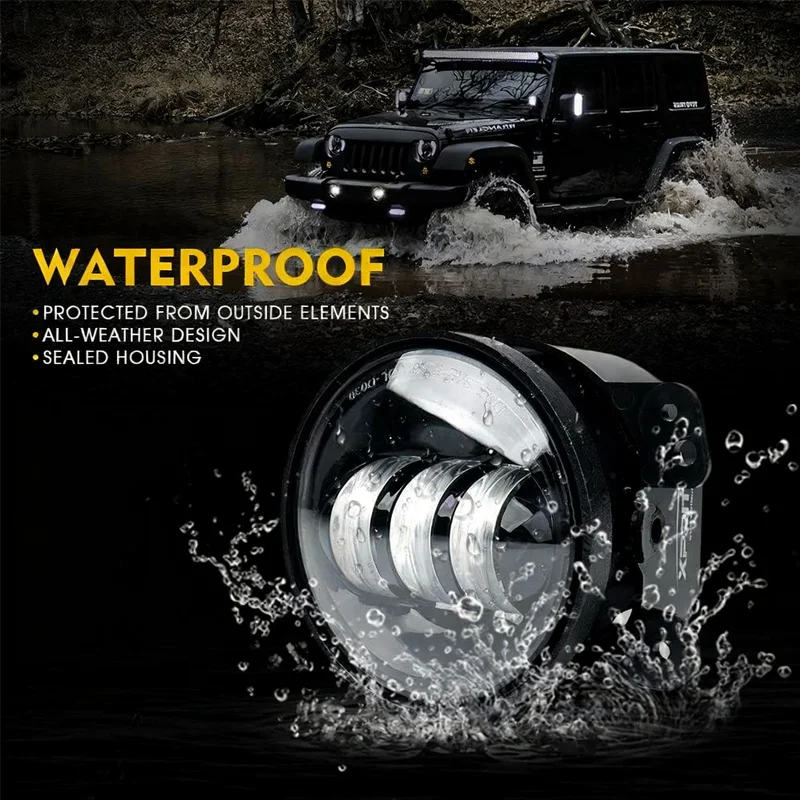 4 بوصة LED الضباب الخفيف ل جيب رانجلر JK LJ جراند شيروكي دودج كرايسلر رحلة السيارات العارض المصباح القيادة الطرق الوعرة مصباح