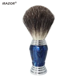 New Professional Honey Pure Badger Hair Shaving Brush Diamond Blue Resin Handle for Men Barbershop Accessories Husband Gift