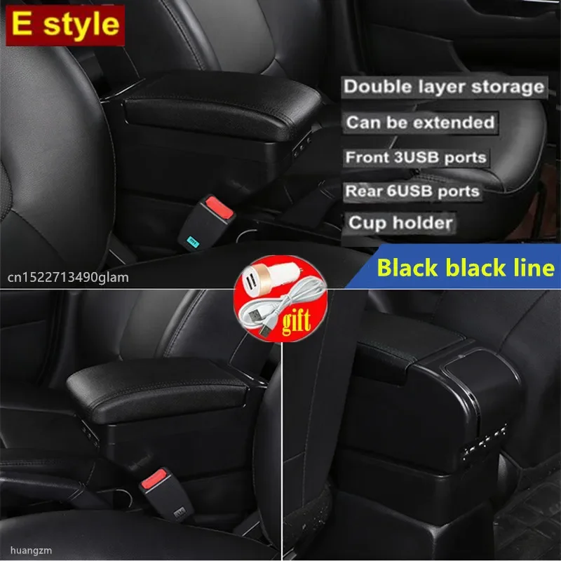 For Renault Clio 4 Armrest For Renault Captur Clio 3 III IV Car Armrest box Car accessories Storage box cup holder ashtray USB