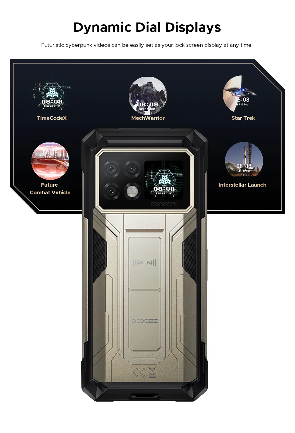 Global Version DOOGEE S200 Max Rugged Phone 16GB 512GB 22000mAh Battery 66W 1.32" Rear Display 6.72” 120Hz Dimensity 7050 NFC