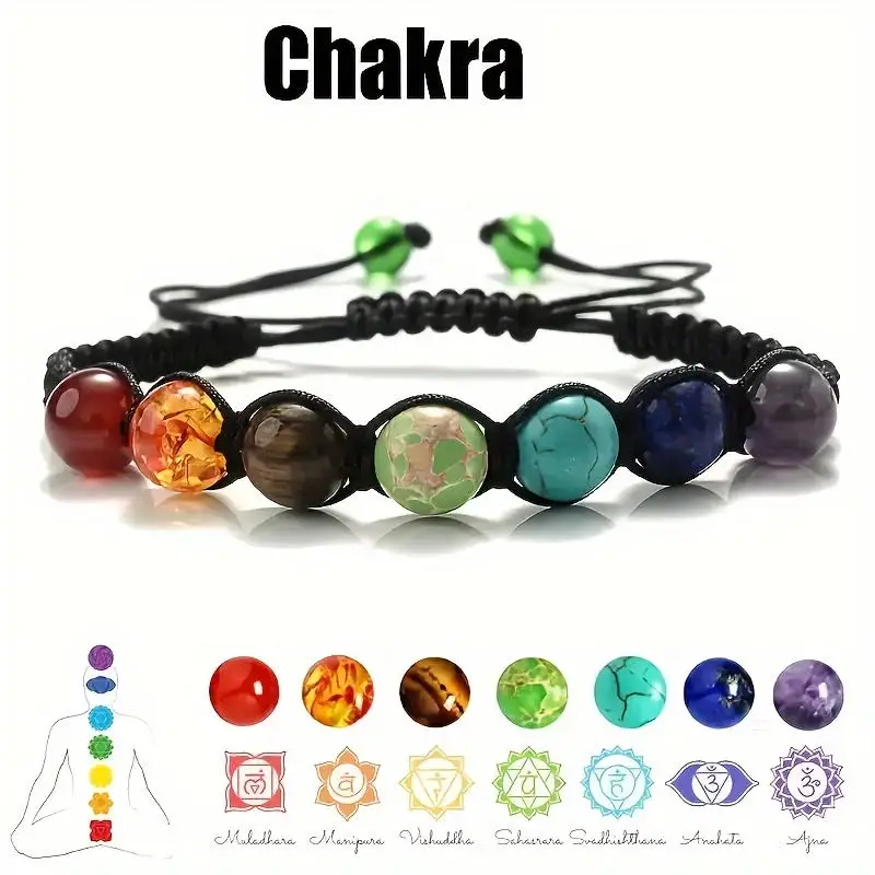 Sieben Farben sieben Chakra gewebtes Armband, Balance Perlen Yoga Armband