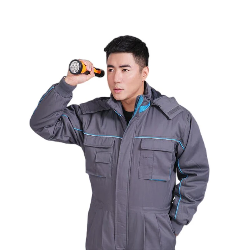 Autumn Winter Thicken Warm Cotton Jumpsuit Safety Jacket Worker Working Clothes Mens Workwear Coveralls For Security Protection