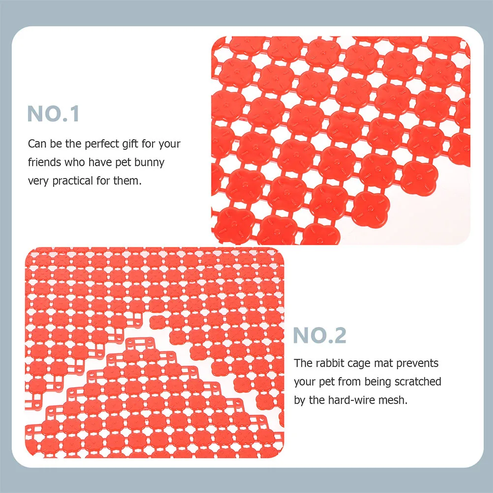 

6Pcs Pet Mats Rabbit Cage Floor Mats Hollow Design Plastic Bunny Foot Pads Wear-Resistant Small Animal Cage Mat Guinea Pig